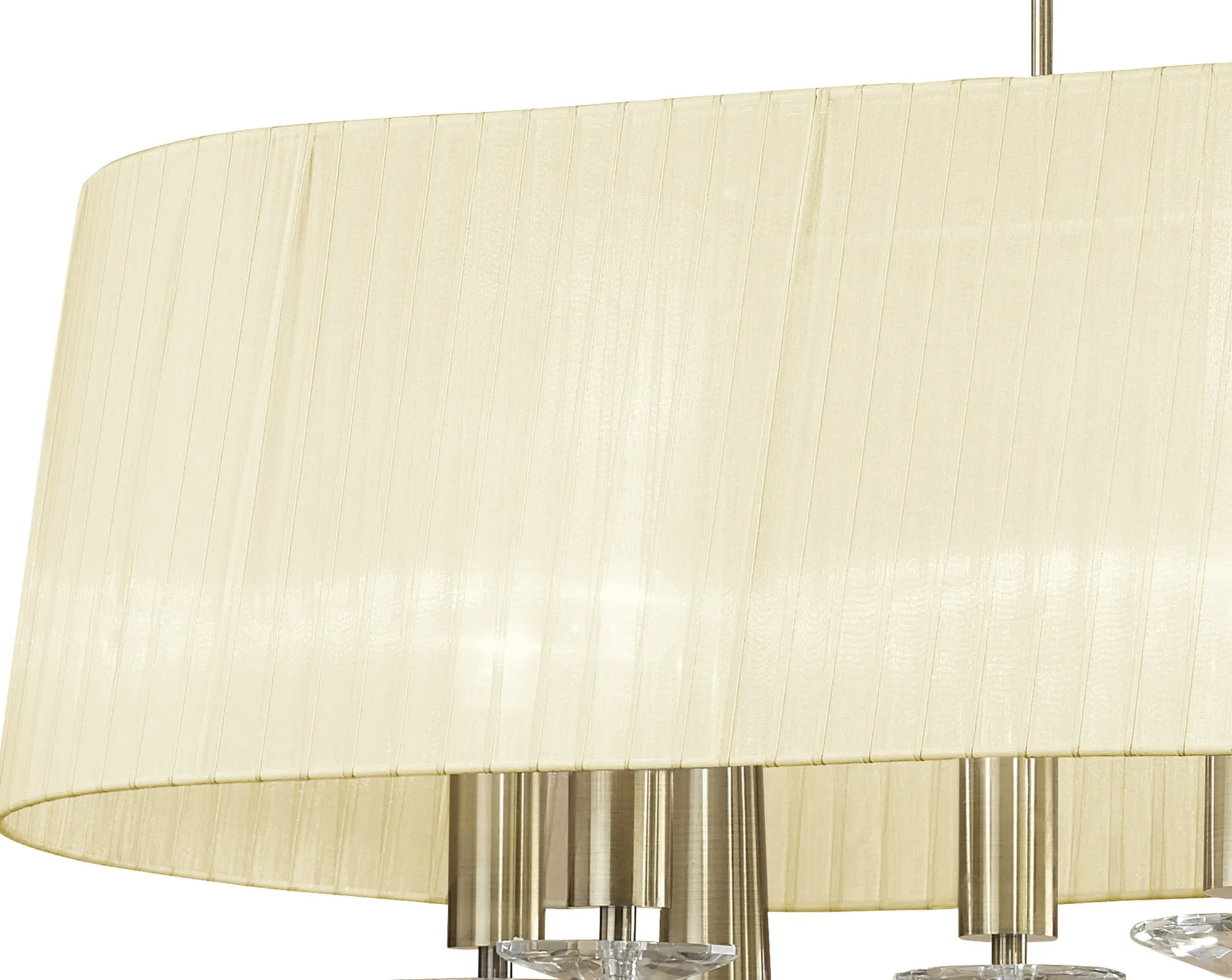 Tiffany AB Crystal Pendant 6+6 Light Antique Brass M3873/CS  Mantra Tiffany Antique Brass-Cream